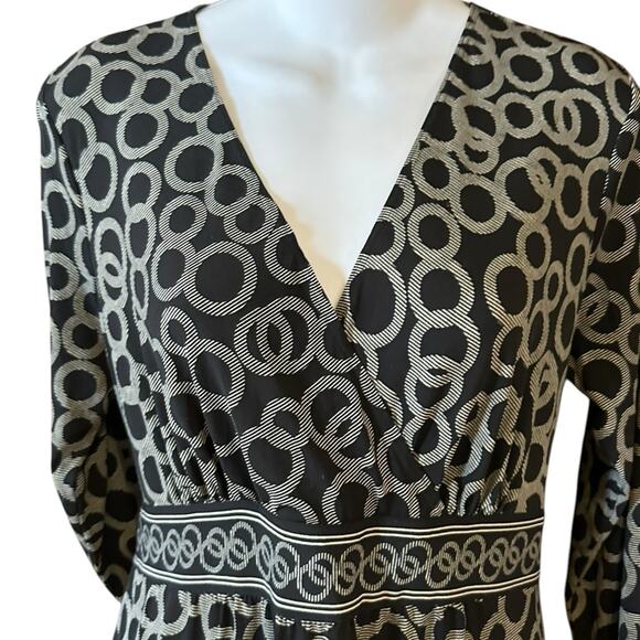 Two Hearts Womens Medium Maternity Black and White Patterned Dress - Picture 3 of 7